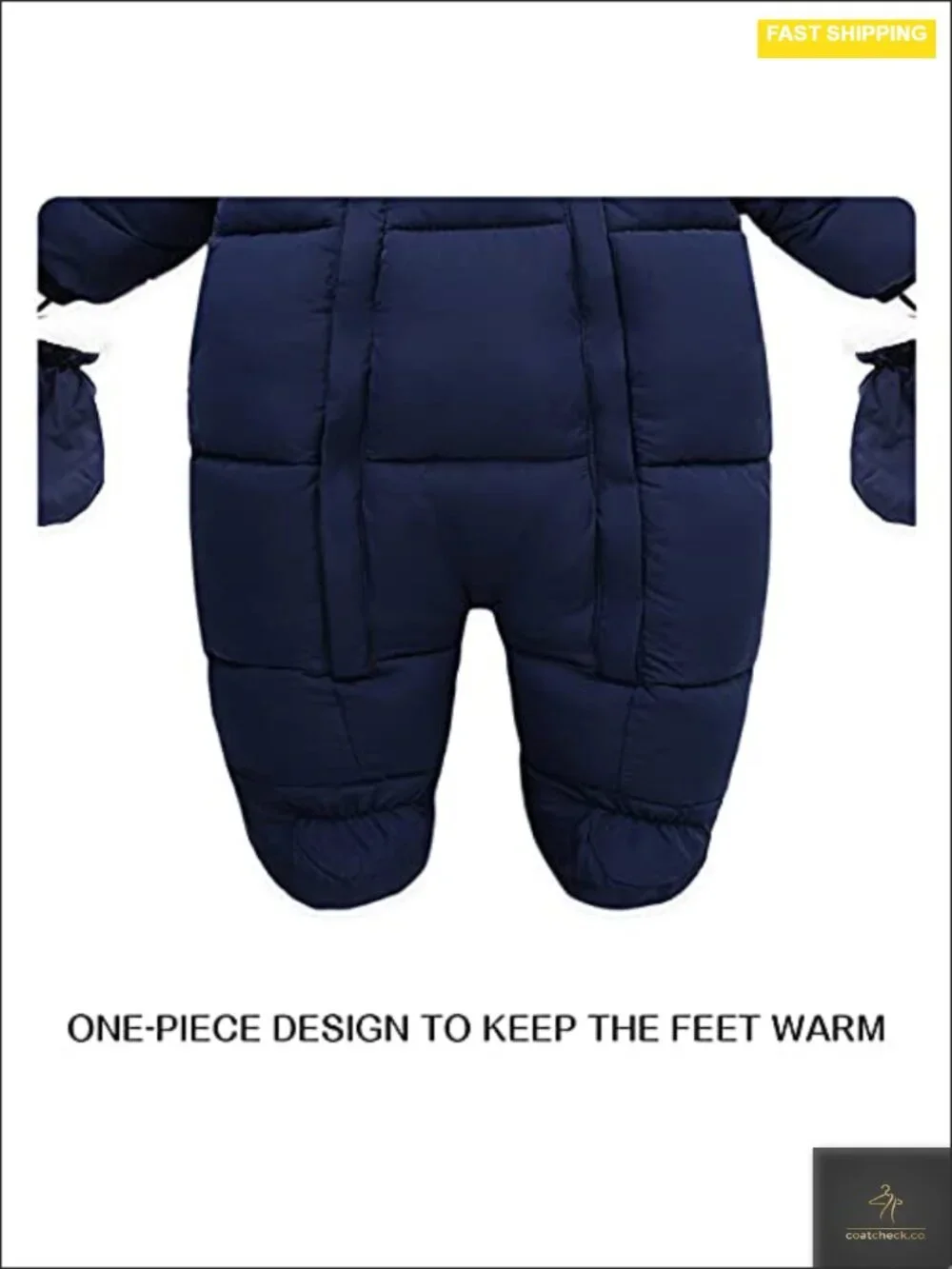 Toddler Fleece Snowsuit Jumpsuit with Zipper and Gloves